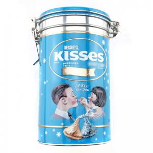 気密なふた付きの食品グレードのカスタムラウンドコーヒー錫箱