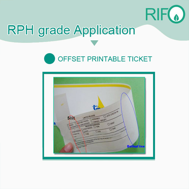 Rph-100ホワイトBOPPオフセット印刷可能マガジンマテリアル用合成紙