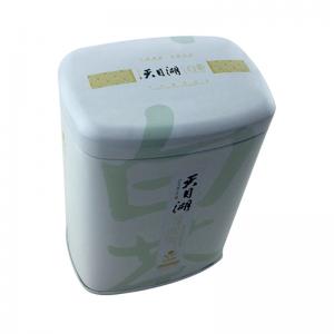 カスタム長方形の白いティーの錫箱