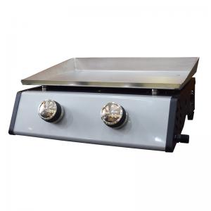 ポータブル屋外鋳鉄planchaガスグリル2バーナー