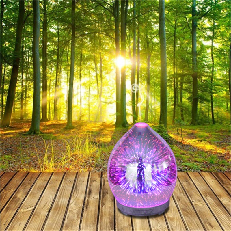 レインボー美しい3Dガラスの花火家の香りの加湿器のアロマディフューザー
