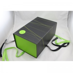 マグネット折りたたみ紙ギフト包装ボックスリボン