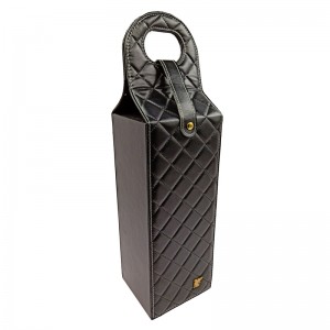 カスタムハンドルポータブルワインギフトパッケージPUレザーボックス