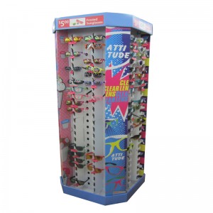 カスタマイズメガネディスプレイラック/フロアスタンド/段ボールディスプレイフックディスプレイ