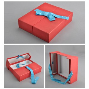 リボン付きカスタム印刷紙ボックス