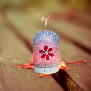 中国工場最新のモザイクガラス超音波電気エッセンシャルオイルアロマディフューザー