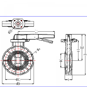 upvcバタフライバルブ