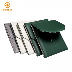 多色ラグジュアリーPUレザーネックレス、パールフォルダー