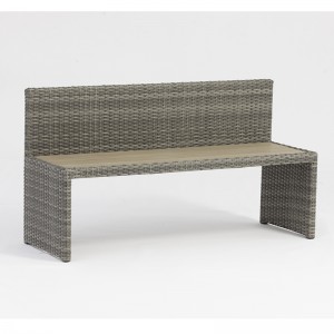 アルミラタンの長方形のテーブルパークベンチアウトドア家具傘の穴を設定します。