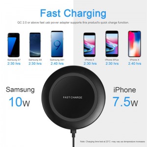 KPS-9502HCHot 7.5WミラーミニフォンQIワイヤレス充電器