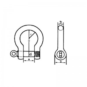 ヨーロッパ型亜鉛メッキ大型ボウシャックル
