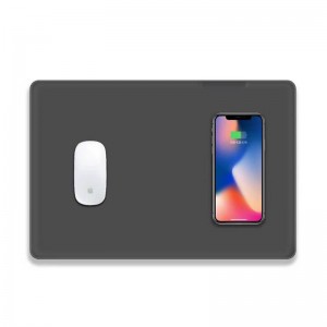 KPS-HBQ22 2in1カスタムQI 5W高品質レザー薄型マウスパッドワイヤレス充電器