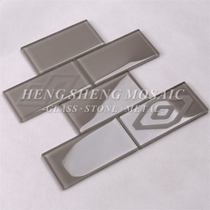 HSP42高品質のパターンガラスのレンガモザイク地下鉄のタイルキッチンの裏地の壁