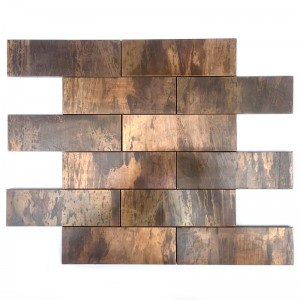 銅のバックスラッシュモザイクタイル