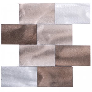 ホーム装飾的な地下鉄のパターンメタルアルミニウムの壁のバックスラッシュモザイクタイルの浴室