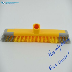 斜めの糸の狭い正方形のブラシ板短い堅いPPの剛毛が付いているAkbrandの小型のプッシュブラシ