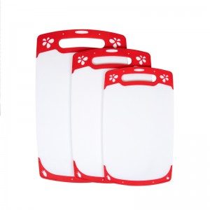 ユニークな滑り止めデザイン複数サイズプラスチックキッチンチョッピングボードセット