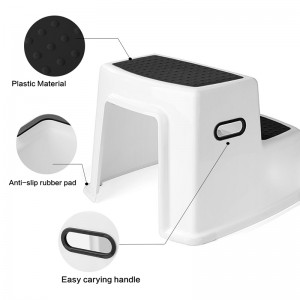 スリップ防止グリップ付き浴室幼児子供スクワットトイレ2ステップスツール