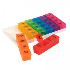 簡単な7日間旅行のための毎週のプラスチックピルボックス