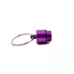 キーチェーン付きカプセル形一日ピルボックスケースアルミ合金