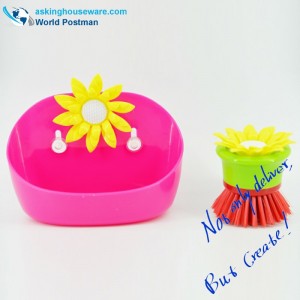 Akbrandキッチンクリーニングブラシと収納ボックスセット横に吸盤