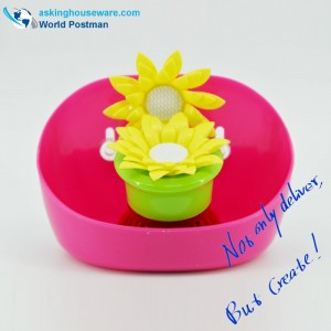 Akbrandキッチンクリーニングブラシと収納ボックスセット横に吸盤