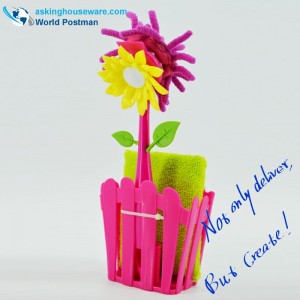 Akbrandキッチンクリーニングダスターと収納用バケツ、吸盤とスポンジ洗剤セット