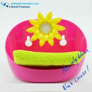 Akbrandキッチンクリーニングスポンジ洗剤と収納バケツ吸盤セット