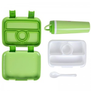 漏れ防止4区画弁当スタイルキッズランチボックス