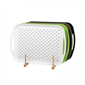 PPのプラスチック長方形のファーストフードの黒の皿のサービング