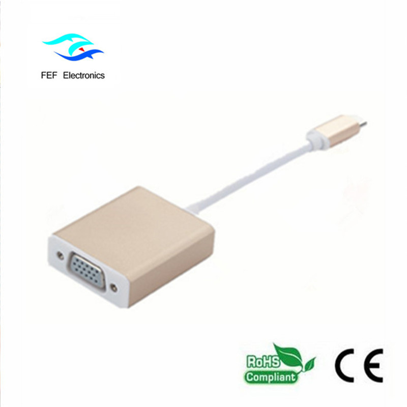 USB 3.1 Type-Cオス -  VGAメスコンバーターコード：FEF-USBIC-002