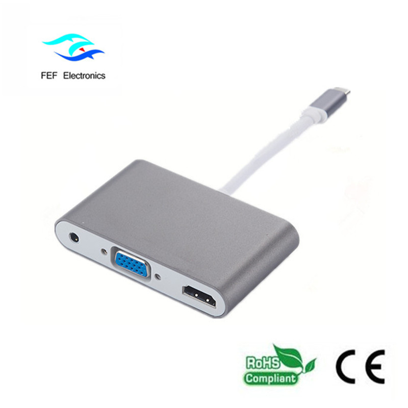 HDMI + VGAメス+オーディオへのミニディスプレイポート/ USB 3.1タイプc：FEF-DPIC-016
