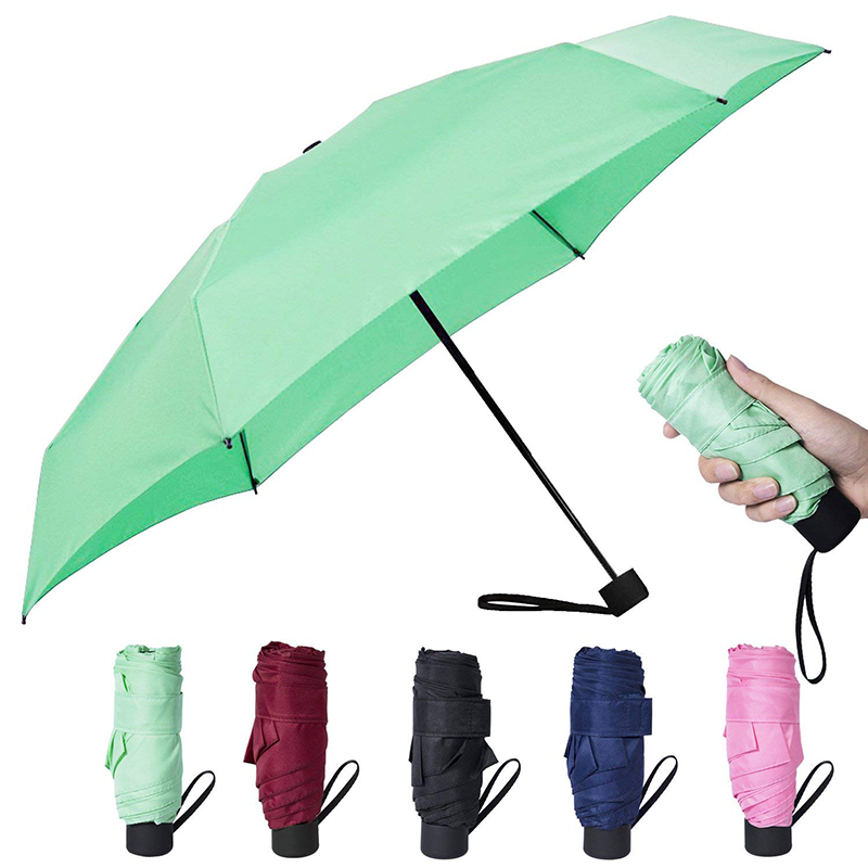 女性の日傘の傘のための金属フレームのより小さい5つの折る雨傘