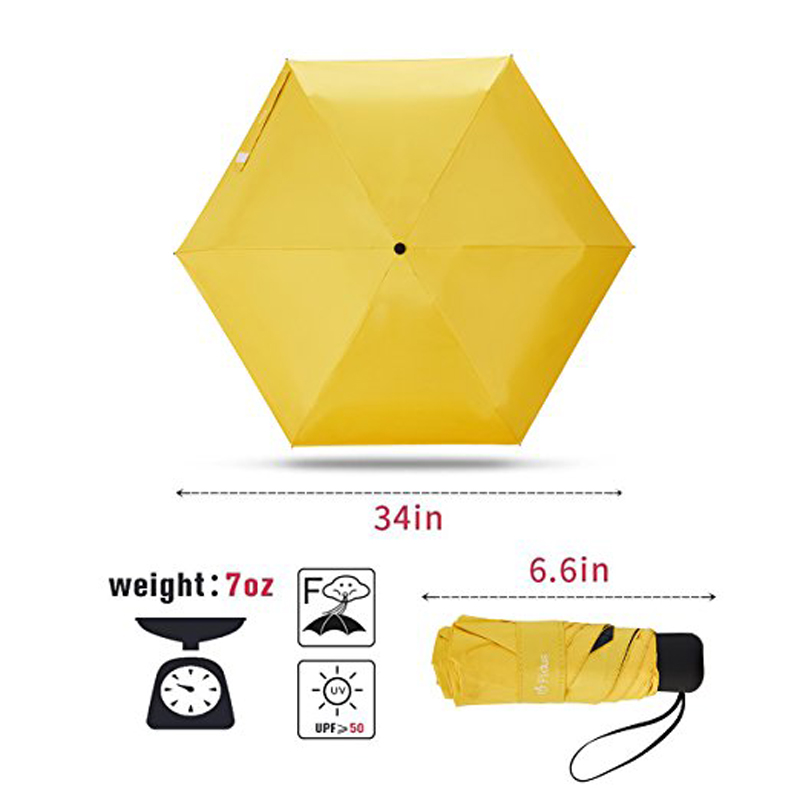 太陽傘光パラソルミニ抗UV黄色小さな傘