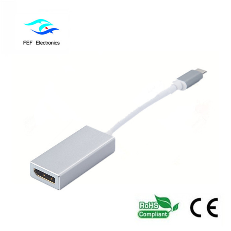 USB TYPE-C  -  Displayportメスコンバーターメタルケースコード：FEF-USBIC-004