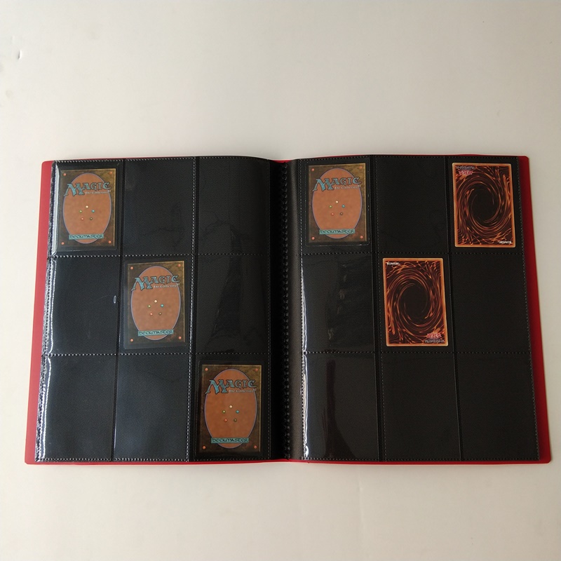 9-Pocket Red Gaming Card Collectorsポートフォリオアルバム標準カード用バインダー