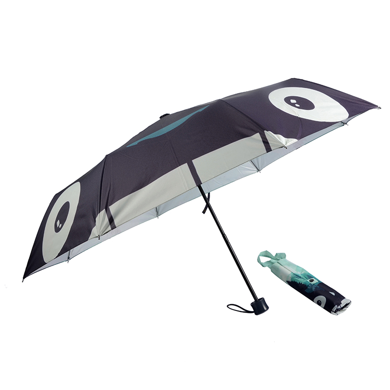 カスタマイズされた3つ折りの手動開いた傘が付いているデジタル印刷の買い物袋の傘
