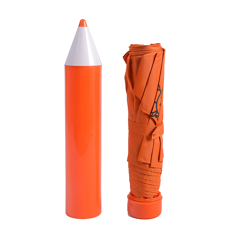 鉛筆プラスチック傘手動オープン機能3折りたたみ傘付き19インチ