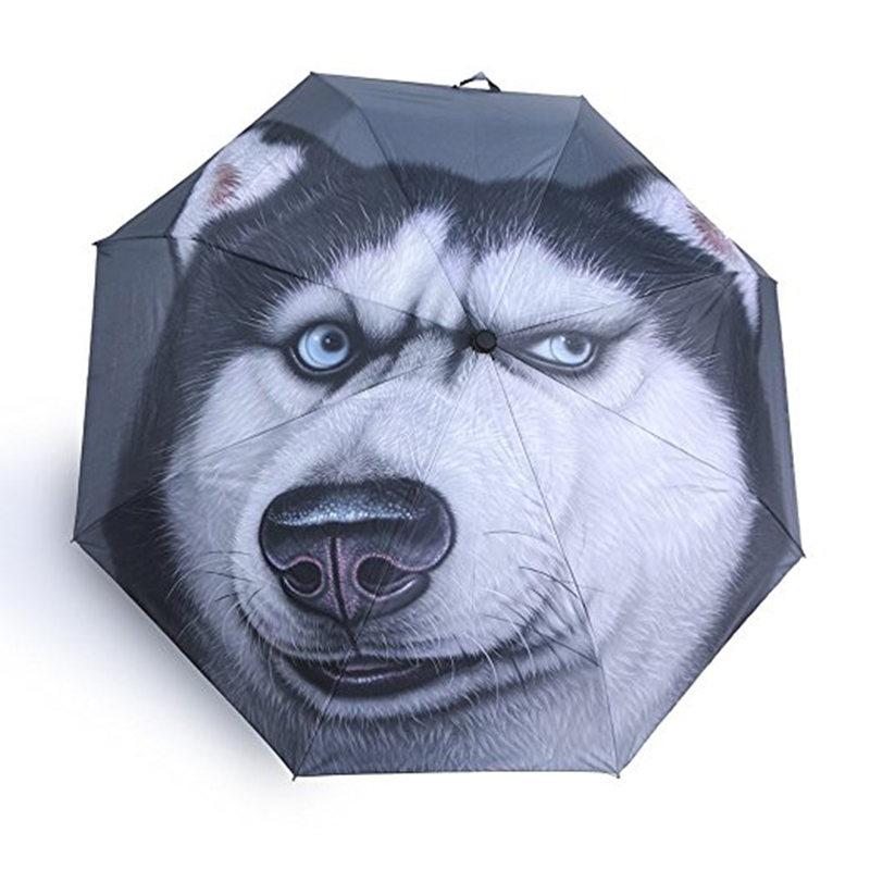 デジタル印刷動物写真自動開閉自動開閉3つ折り傘