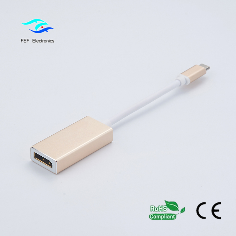 DisplayportメスABSシェルコードへのUSB TYPE Cコード：FEF-USBIC-004A