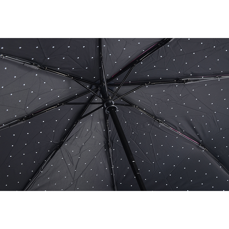 写真デザインの印刷物3の折る傘が付いている黒いコーティングの日焼け止めの傘