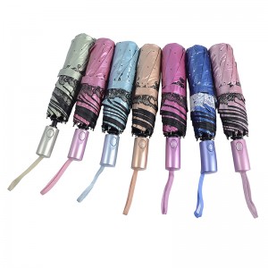 特別な物質的な青い色の紫外線コーティング3倍自動開いたり自動閉じた傘