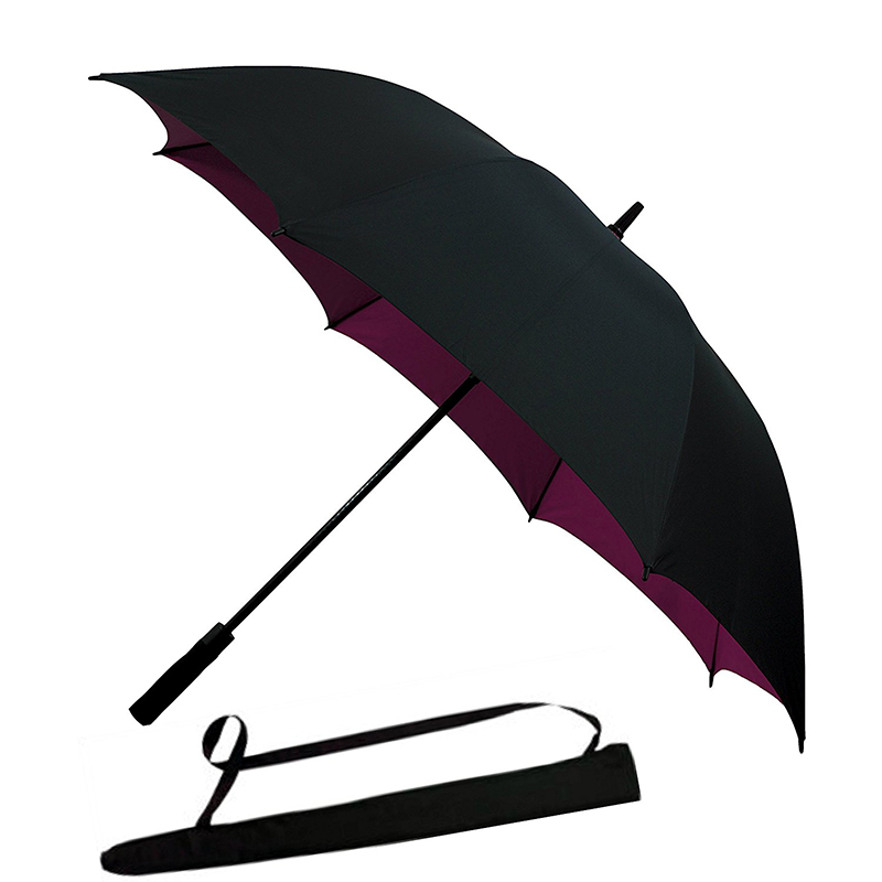 プロモーション風防二重層ロゴカスタムショルダースリーブ付き自動オープンゴルフ傘