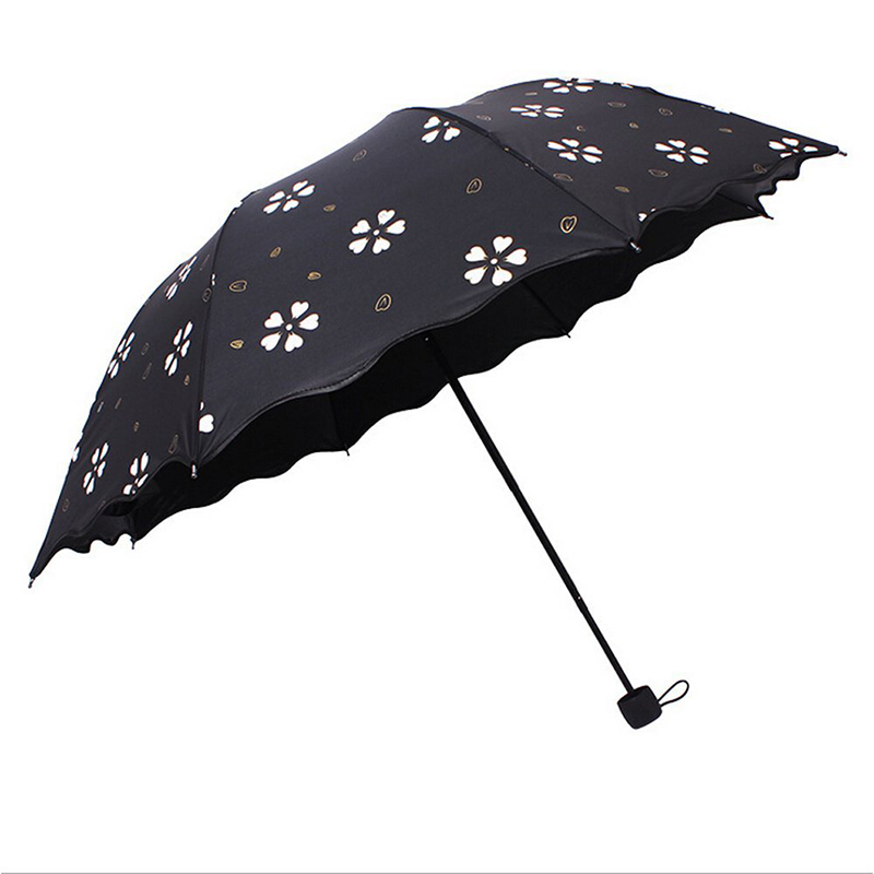 2019ファンシーギフトアイテム濡れ雨マジックプリントカラー変更3つ折り傘