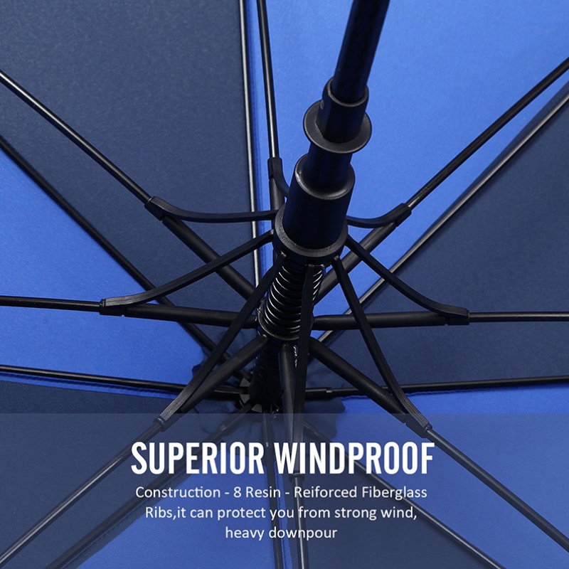 ストレート大型屋外雨ダブルキャノピーカスタム印刷ゴルフ傘