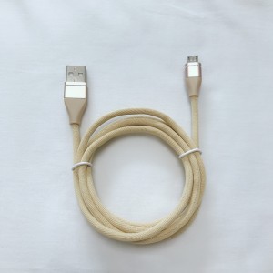 カラフルな編組データケーブルマイクロUSB、タイプC、iPhone電光充電と同期のための急速充電円形アルミニウムハウジングUSBケーブル
