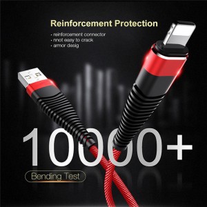 マイクロUSB、Type C、iPhone雷充電および同期用の編組急速充電丸型アルミニウムハウジングフレックスベンディングフリーUSBデータケーブル