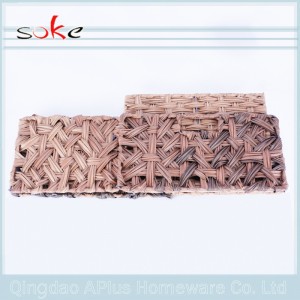 籐スタッカブル籐編み物収納バスケット