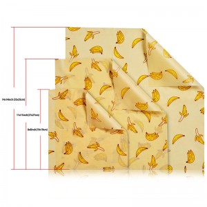 FDA認証蜜蝋フードラップ紙蜜蝋再利用可能なフードラップ3パック