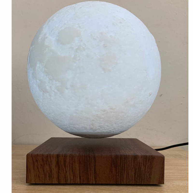 ギフトのための木の磁気浮揚月ランプ6inchの浮遊月ライト